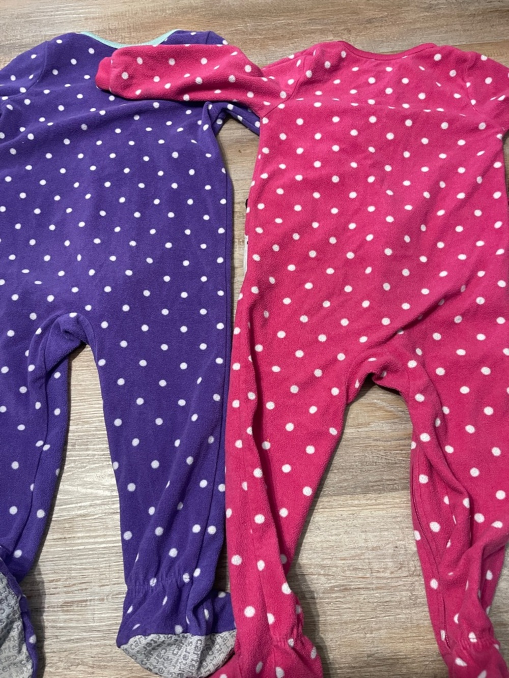 Carter's Polka Dot Footed One-Piece Pajamas - Purple & Pink twin set/set of two - Picture 6 of 6